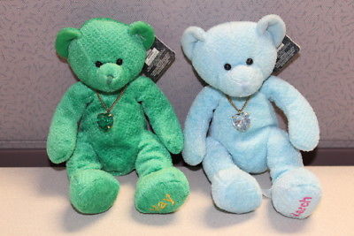 Russ Berrie Birthday Bear March Aquamarine Pendantruss and May Emerald Pendant