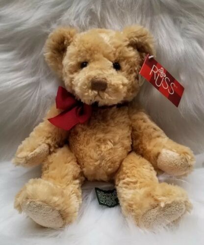 Russ Teddy Bear Spencer Bears from the Past Brown Plush Red Bow Stuffed 11