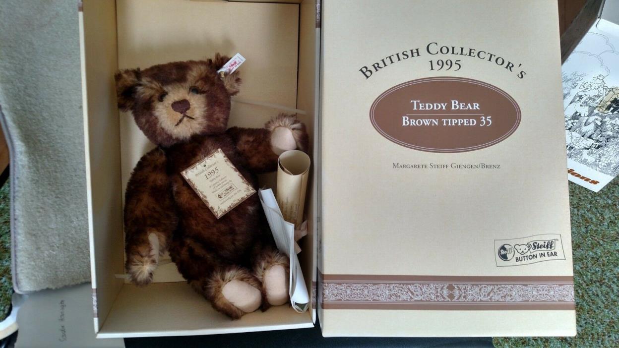 Steiff British Collector's Teddy Bear Brown Tipped 35  #65444 ltd ed 89 of 3,000