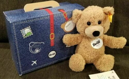 Steiff plush Teddy Bear Sunny Beige with Suitcase~Made in Germany~114014~NEW