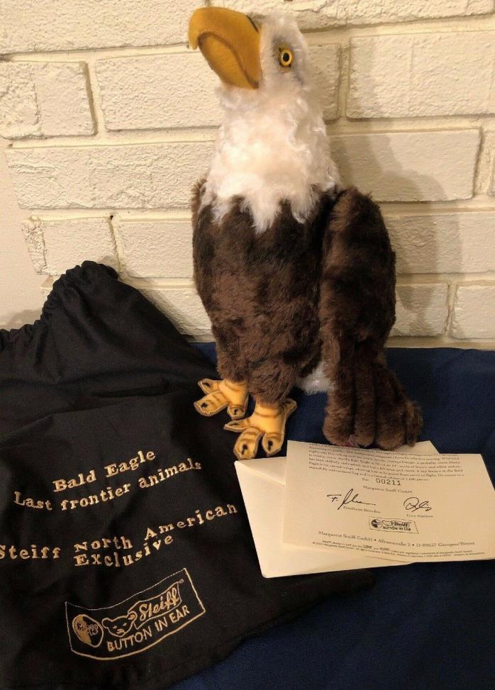 Steiff North American Exclusive Bald Eagle with COA & Bag - brand new!