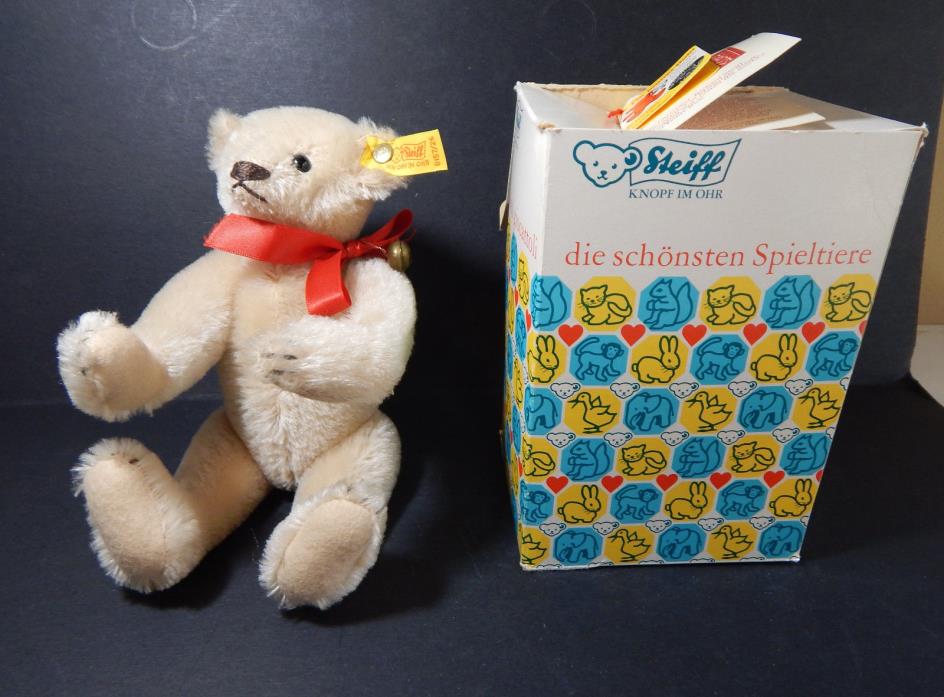 STEIFF 1904 TEDDY BEAR REPLICA  jointed EAR BUTTON # 0157/26 Original Box & Tags