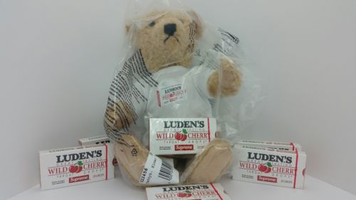 Steiff Teddy Bear Custom Supreme Luden's wild cherry throat drops Logo tee