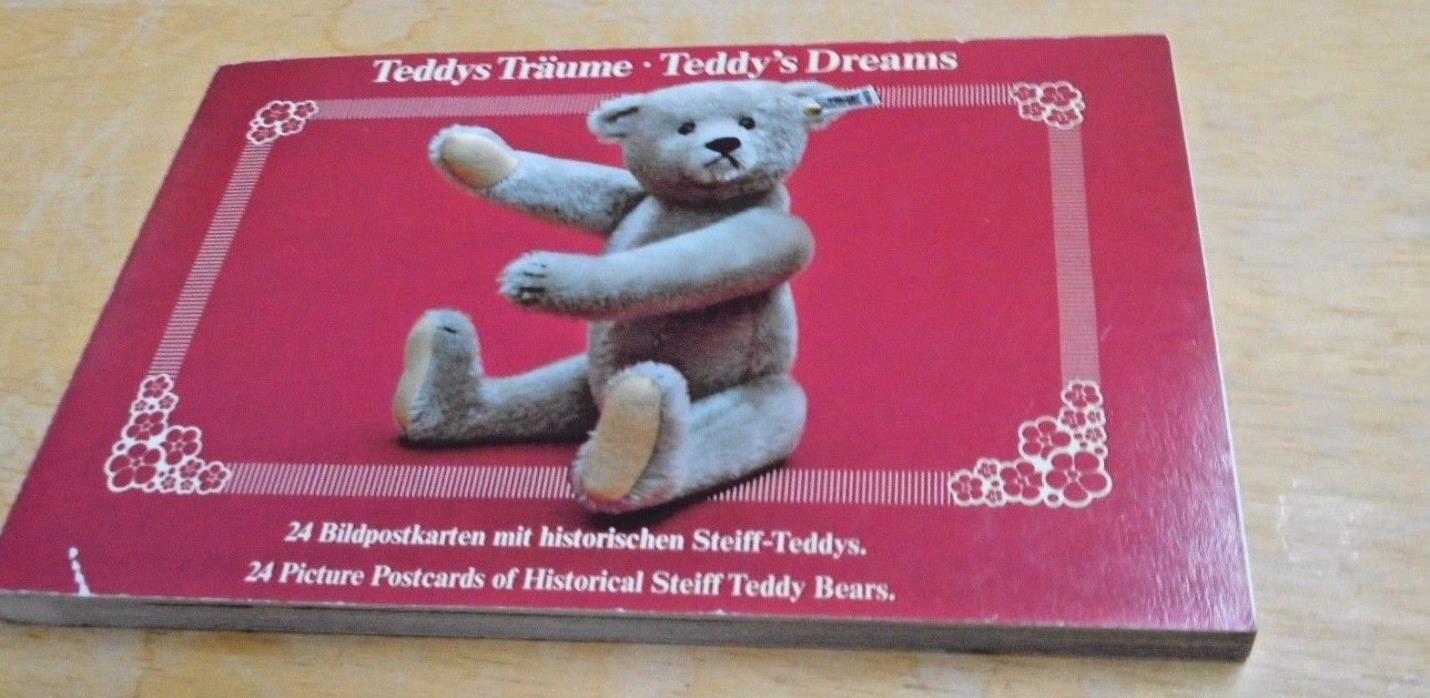 Steiff Teddy's  Dreams 24 Postcard Booklet--Printed in West Germany  Vintage