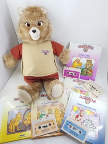 Vintage 1985 Plush Animated Talking Teddy Ruxpin Bear w/ Book Tape Lot Work Good