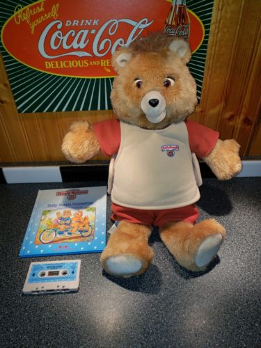 Vintage TEDDY RUXPIN 1985 with Summertime Book & Tape