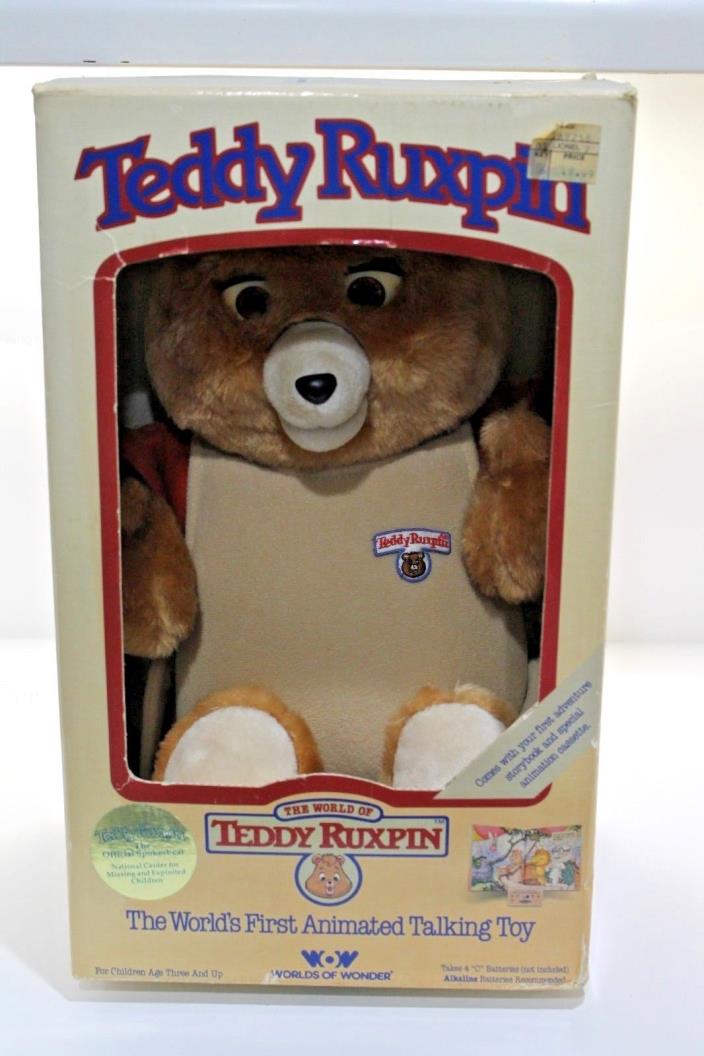 Teddy Ruxpin Bear In Box Complete 1985 Worlds of Wonder 5 Stories 5 Books TESTED