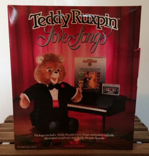 Vintage 1986 Teddy Ruxpin “Love Songs” Tuxedo, Book & Tape Original Box Unopened