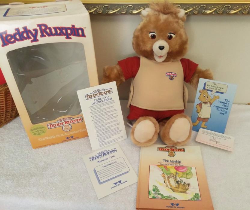 Teddy Ruxpin 1985 Animated Talking Bear In Box Tape & Book Super Clean w/Tags