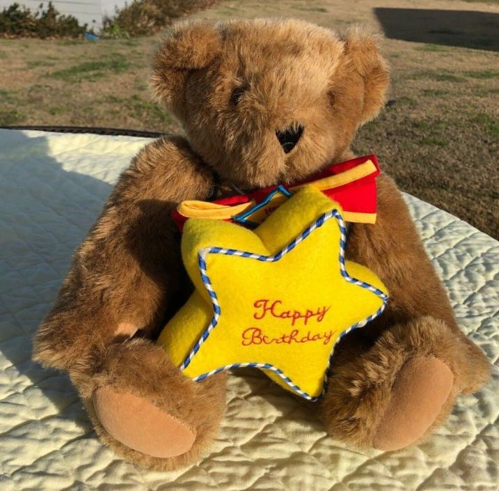 Vermont Teddy Bear - Happy Birthday Fully Jointed Birthday Bow Tie & Star