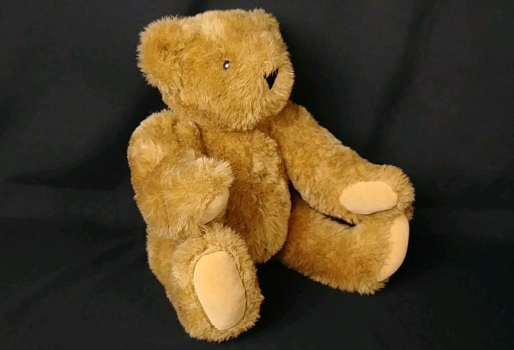 Vermont Teddy Bear Jointed Tan Handmade Stuffed Animal 15''