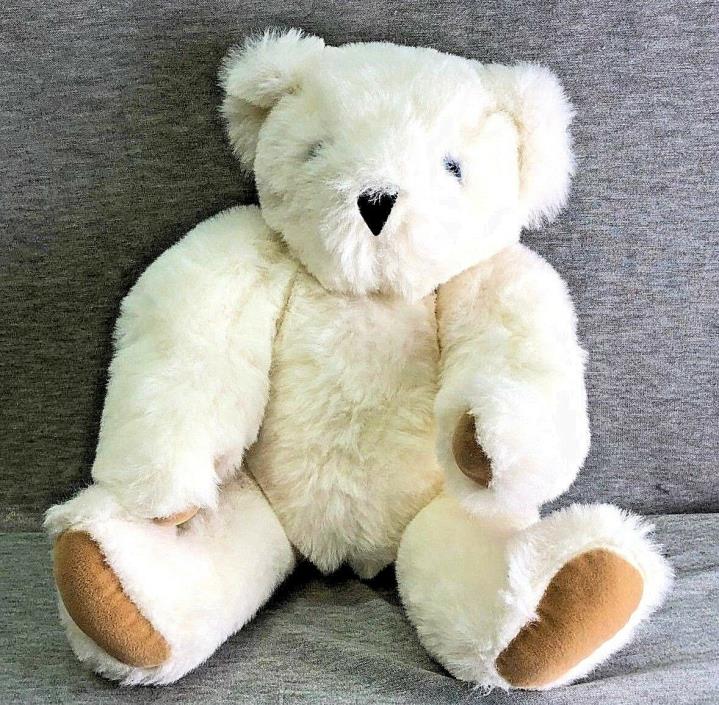 Vermont Teddy Bear Co Authentic 16 inch Handmade Fully Jointed Ivory Plush Bear