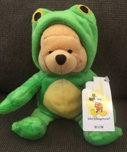 NWT 1991 Winnie The Pooh Frog 8” Beanie Plush Disney Store