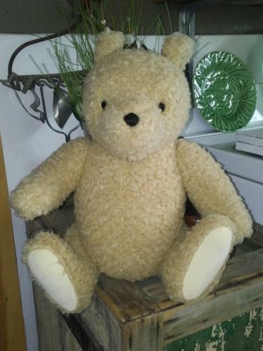 Vtg Large Heavy Gund Classic Winnie the Pooh Bear Curly Jointed Plush 15