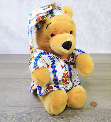 VTG Disney WINNIE THE POOH PLUSH Bear Bee Honey Pajamas Hat 12