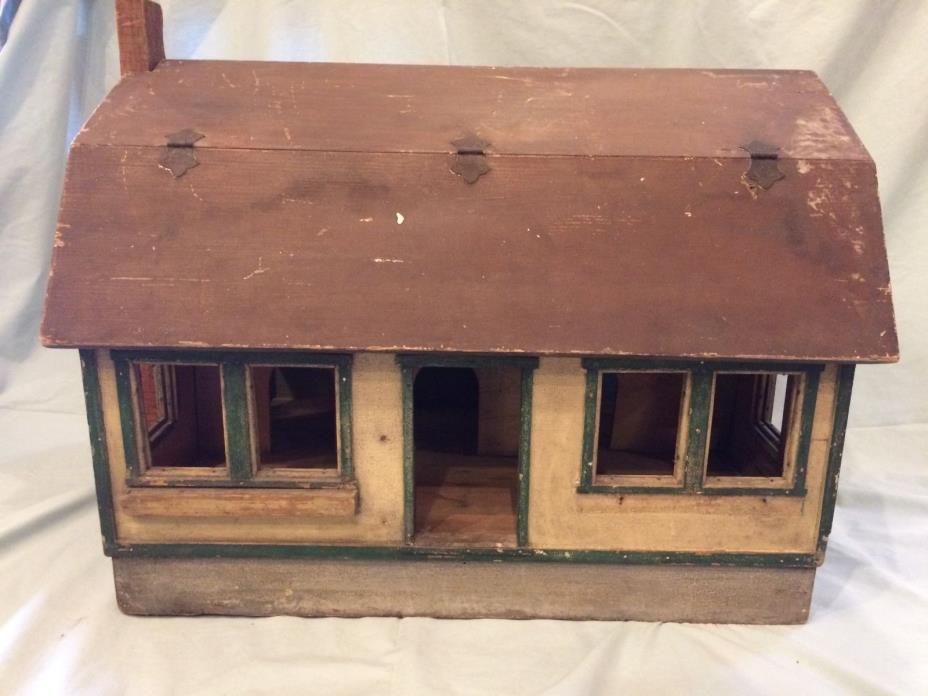 Early 1910's Folk Art - Rustic Cottage Style Wood Doll House - Original Paint!!