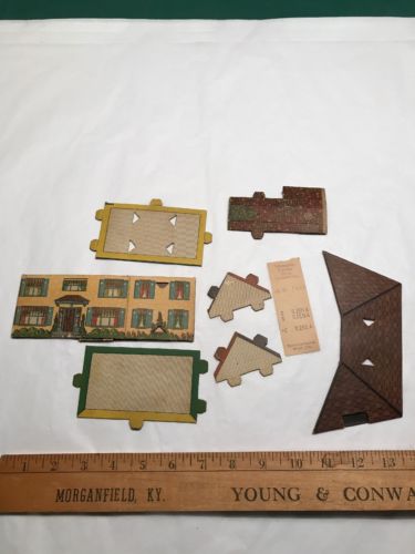 Built Rite Toys Original Cardboard Lithograph House Number 3 Vintage