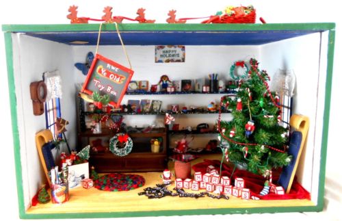 OOAK Handmade Christmas Miniature Toy Store Dollhouse (Doll House)