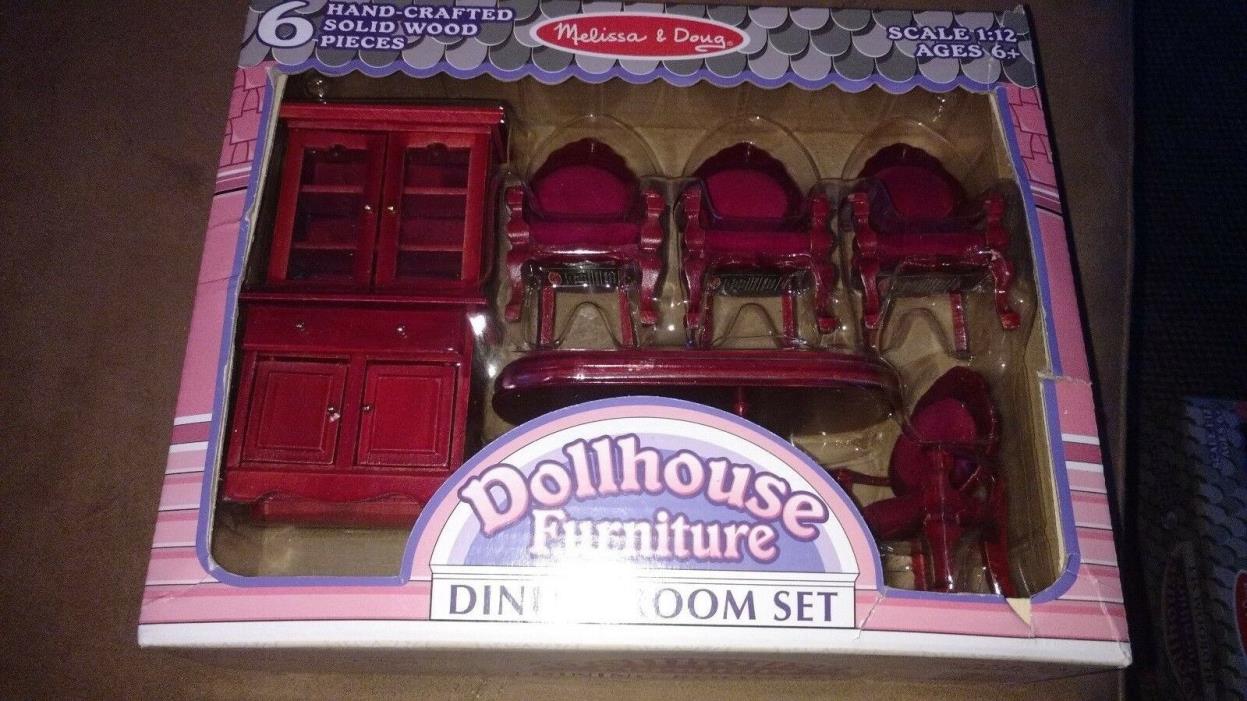 Melissa & Doug Dollhouse Furniture Miniatures Dining room Set Decor