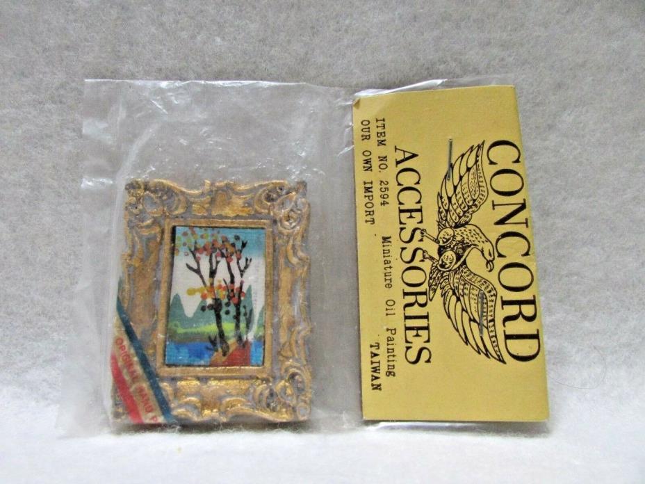 Vtg Mini OIL PAINTING Concord Accessories Dollhouse Original Hand Painted