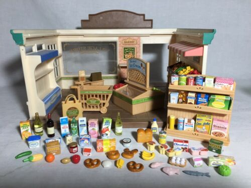 Calico Critters/sylvanian Families Village store Grocery Market & Lots Of Food