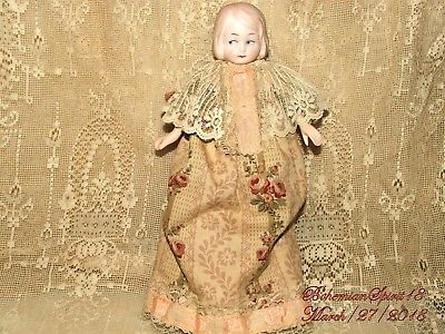 ANTIQUE 1920's GERMANY BISQUE CLOTH LACE PANTALOON FLOWERS DRESS GIRL DOLL