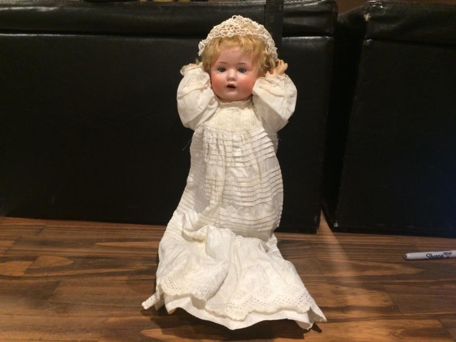 ADORABLE ANTIQUE BAHR AND PROSCHILD 585 CHARACTER BISQUE HEAD BABY DOLL 15