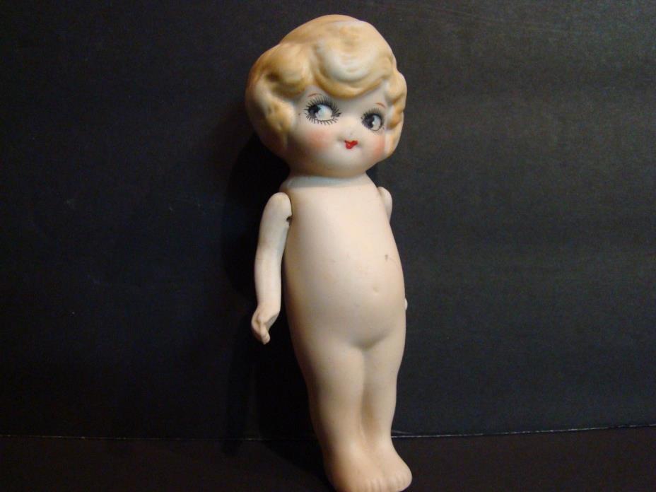 Vintage Bisque Hand Painted Flapper/ Frozen Charlotte Kewpie Doll  Made in Japan