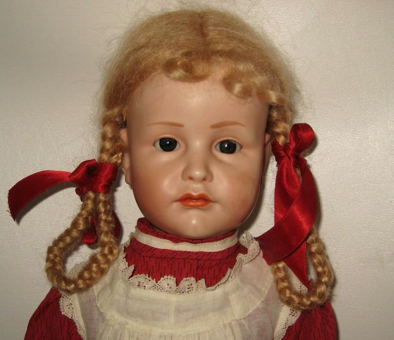 Kammer & Reinhardt Bisque Head Character Doll Gretchen Mold 114 with Glass Eyes
