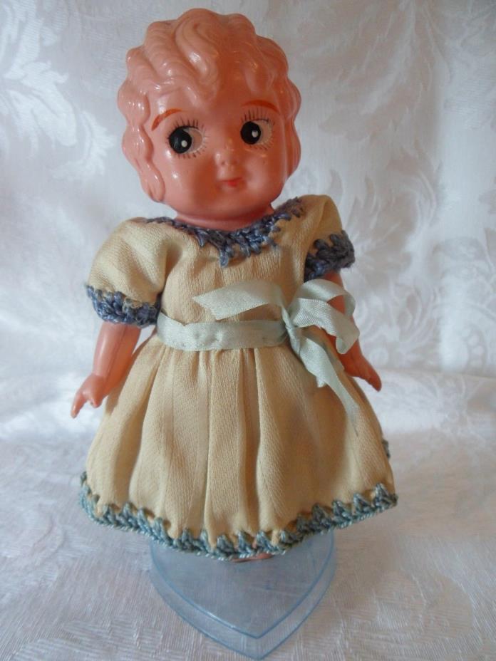 Celluloid Carnival Kewpie Powder Shaker Doll Japan with Dress 6