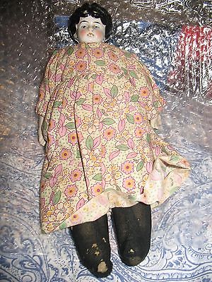 China head doll, 1900's, floral dress