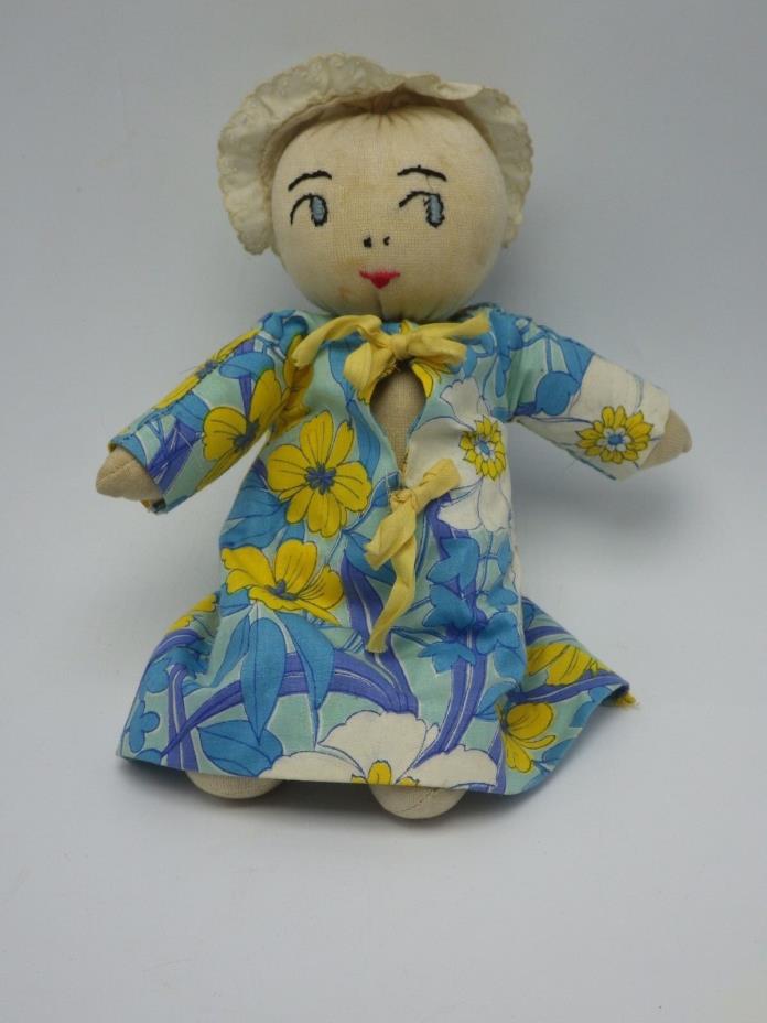 Antique Sock Doll Primitive Stuffed Handmade Rag Cloth Folk Art Plush