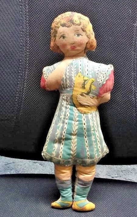 1920s Antique Lithographed Cloth Doll