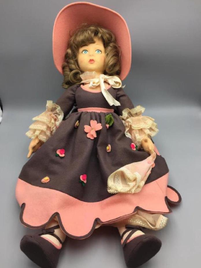 Limited Edition Lenci Italian felt doll in pink dress marked LE261 28