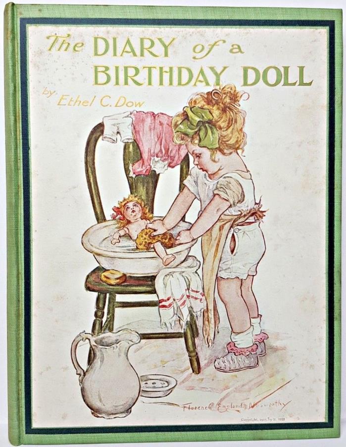 1908 fashion DIARY OF A BIRTHDAY DOLL French Bisque ANTIQUE clothes Baby GIFT us