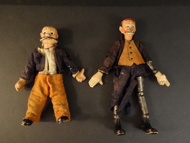 ALL ORIGINAL SABA MUTT AND JEFF ARTICULATED METAL FIGURES SWISS 1930