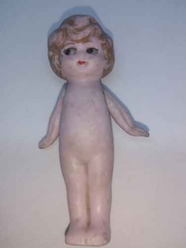 Rare Vintage Early Bisque German Google Eye Flapper Doll 3.5  inch