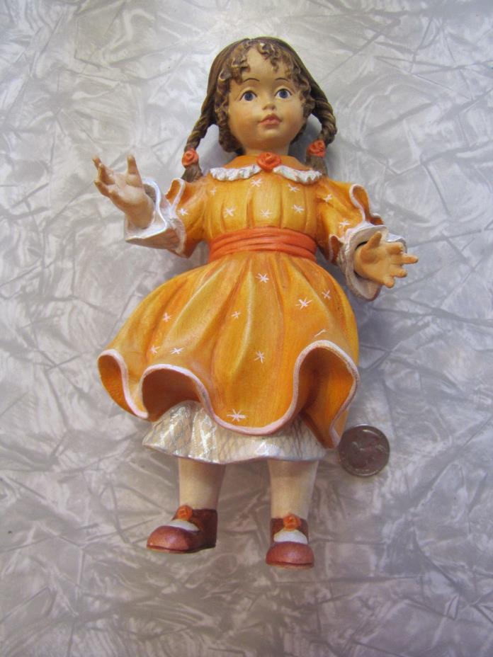 Vintage Dolfi / Santini Carved Wood Victorian Italian Doll Statue ~ 8