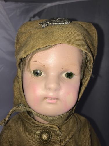 17” Antique Wooden Soldier Doll Schoenhut - Flight Suit WW1!
