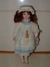Used Very Nice Doll Blue & White Dress  16