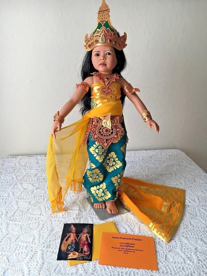 Rare 2 of 15 Heidi Plusczok Sita Balinese Dancer Doll Certificate Signed 22”