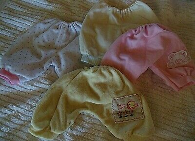 12-13inch tall baby doll 4pc LOT sleeper pj's clothes nice condition open footed