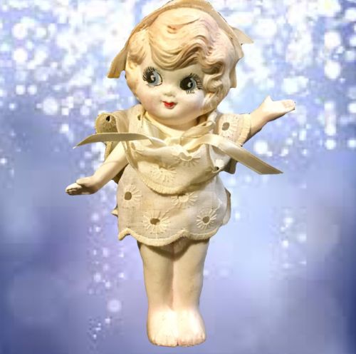Vintage Bisque Flapper Kewpie Porcelain Doll Movable Jointed Arms