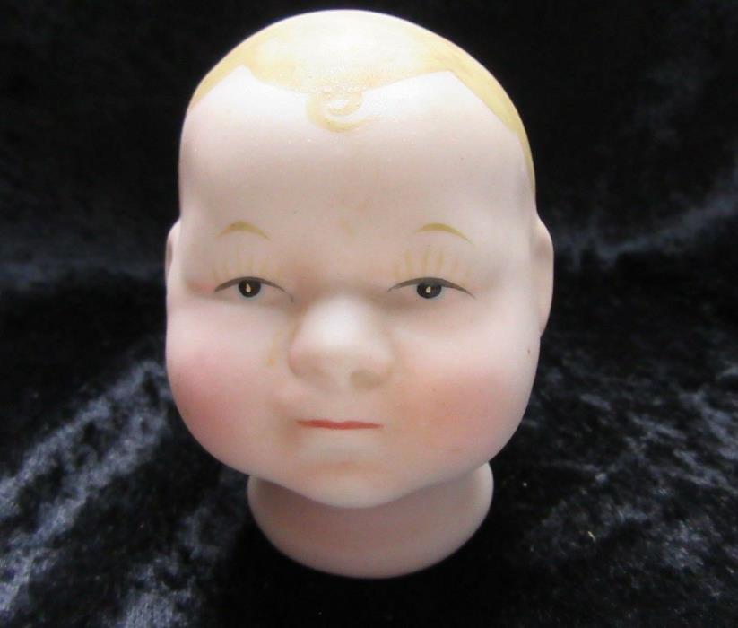 Bisque Baby Boy Head Painted Facial Features Goddess Jade Dolls