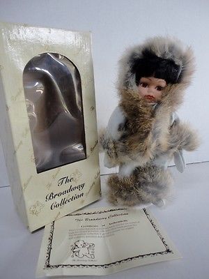 NEW Vintage The Broadway Collection Native AMERICAN INDIAN ESKIMO BABY DOLL COA!