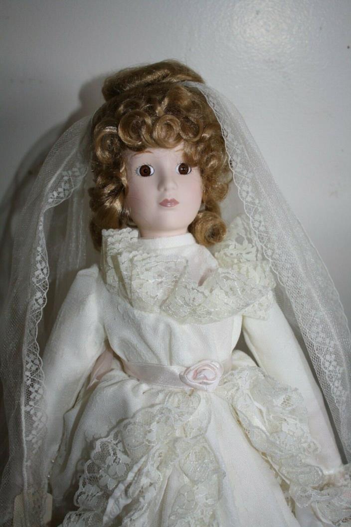 VICTORIAN BRIDE doll Porcelain Bisque head cloth body HAND MADE