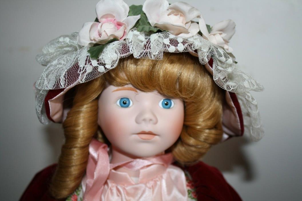 MISS WINTER doll Porcelain Bisque head cloth body HANDMADE in velvet