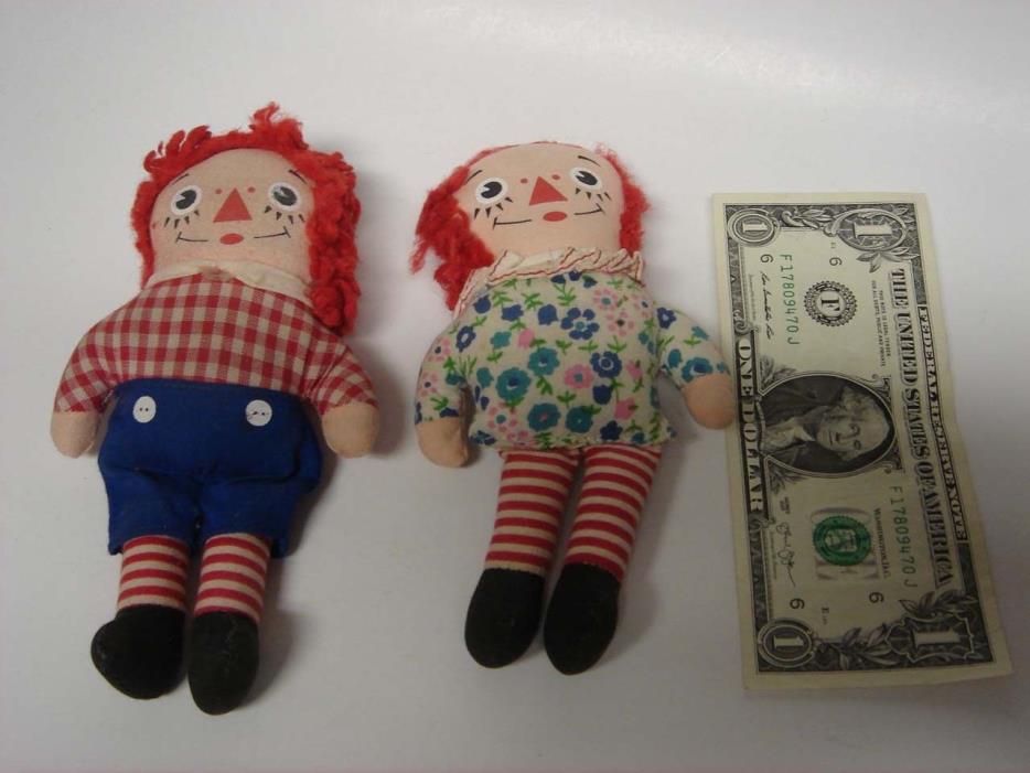 Pair of 2 Old Vintage Dolls - 6.5 inches tall