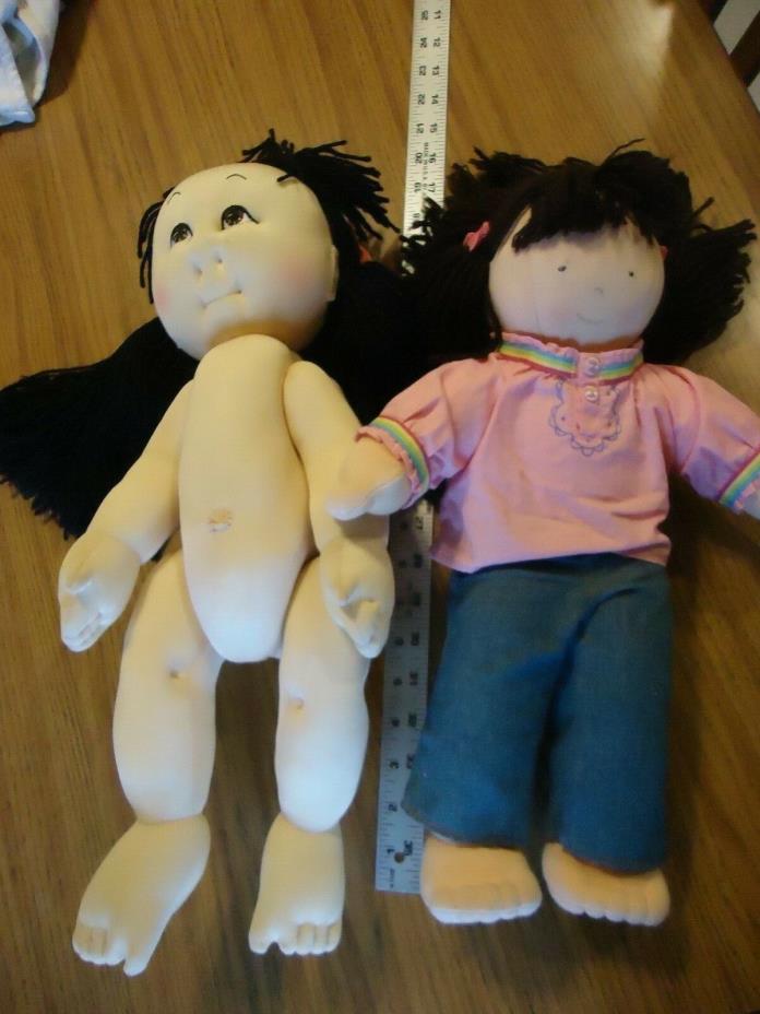 2 plush stuffed dolls Pottery Barn Rice Paddy Baby soft sculptured