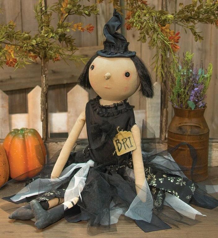 Bri Halloween Party Witch Primitive Style Shelf Sitter ~ Hanging Doll  New